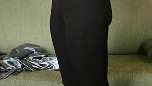 hazel ash's shiny yoga leggings photoshoot... wanna rip them off?