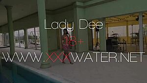 lady dee shy czech teen intriguing pool swim