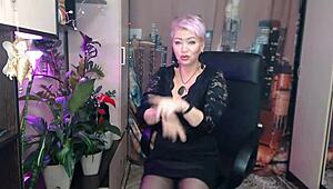 Crazy Russian Blonde Wife Strips Rips Clothes for Cougar Lap Dance Fuck