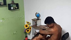 Stepsister Sucks Stepsis Monster Cock Deepthroat Kisses Big Ass Latina!