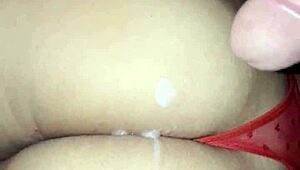 semen floods curvy sexy neighbor's fat ass after anal slut pounding