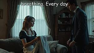 the lonely 50-year-old boss man craves his young blonde maid's tight body in forbidden romance