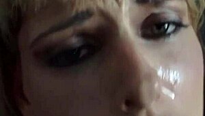 Mature mommy in stockings fingers gaping asshole then takes deepthroat anal bent over on bed