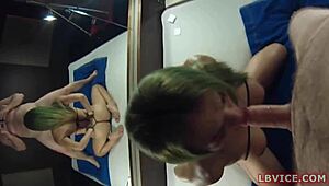 thai shemale patty blows my cock in handcuffs