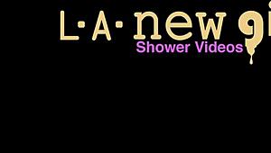 Pretty asian teen 18+ strips naked in shower for daddy pov solo petite photoshoot massage