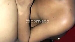 hot skinny babe offers her pussy doggystyle while boyfriend's on call interracial pounding!