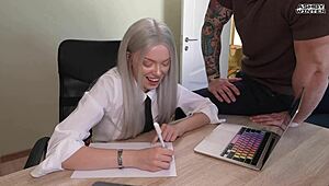 Tutor Pounds Young Student in Rough Doggystyle