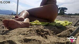 imagine her pierced nipples and pussy flashing naughtily at the beach, doesn't that drive you wild?