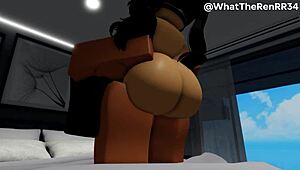 Rough Missionary Creampie Pounds Cute Big Ass Girl's Tight Pussy in Romantic Oral Sex