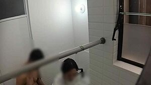 Bent Over BATHROOM Fuck SPYING On Cute College TEEN Riding Lover DOGGYSTYLE