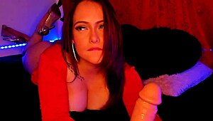 hot latina milf smokes while masturbating on dildo deepthroat