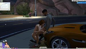 The rush of sucking cock outdoors in Sims 4 floods her with wild public desire and lust.