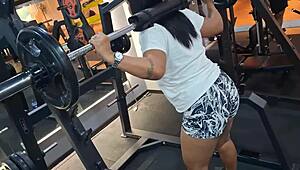 hairy pussy amateur slut fingers herself deep then bends over for public doggystyle fuck