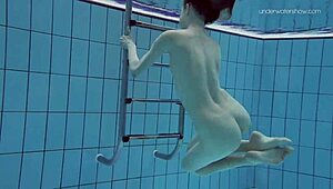 anna netrebko glides underwater in bikini teasing her wet petite curves