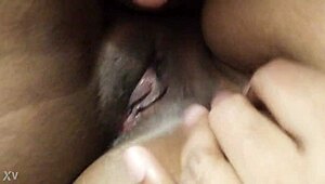Desi girlfriend moans loud as friend licks her wet pussy and clit close-up in hotel!