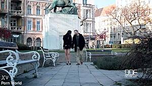 hey, this teen takes cock from elevator all the way to bedroom blowjob...