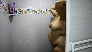 curvy latina bbw with huge tits showers tight pussy doggystyle