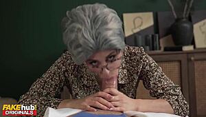 Horny Gilf Doctor Rips Panties Off For Patient's Monster Cock Creampie!