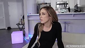 lexi lore catches stepmom deepthroating stepbro's monster cock on sofa