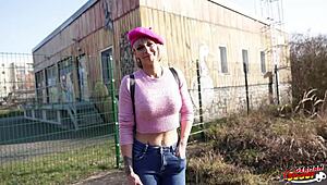 german scout picks french blonde endy huge tits big clit casting creampie