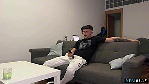 Movie Night Turns into Rough Brunette Teen Face Fucking Quickie