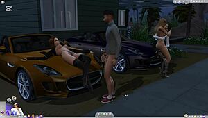 The rush of sucking cock outdoors in Sims 4 floods her with wild public desire and lust.