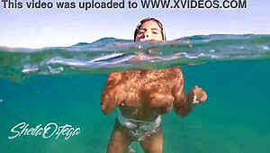 Pornstar Sheila Ortega sucks cock and fucks hard underwater snorkeling