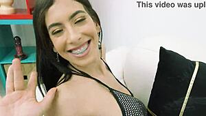 Alicia Trece gags on monster cocks in interracial DP gangbang then swallows every drop