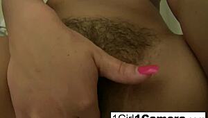 heather huntley fingers her wet pussy and pinches tits solo