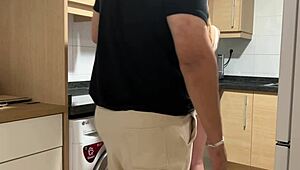 damn while im on phone with bf stepdad eats my shaved pussy fucks hard creampie inside