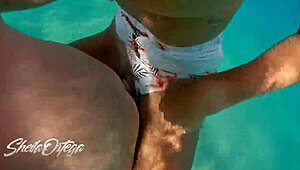 Pornstar Sheila Ortega sucks cock and fucks hard underwater snorkeling