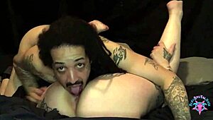 Moonlight Pearl's tattooed milf body craves interracial doggystyle while facesitting big dick