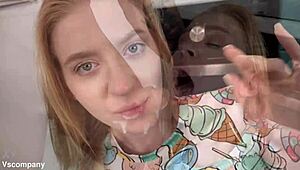 damn cute blonde teen Crystal, taking that monster cock deep in her tight ass for wild anal orgasm!