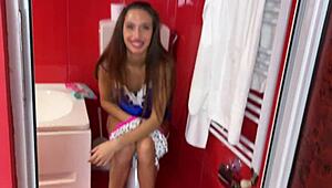 mountain getaway with laura quest ripping clothes off her skinny tanned neighbor girl next door for outdoor public flashing striptease dirty talk foot teasing!