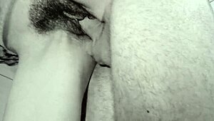 close-up creampie as horny chubby hairy wife rides fat cock