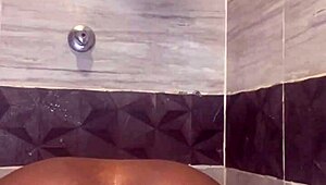 Shivering in Cold Water Yet This Fat Teen Whore Heats Up the Shower with Toys