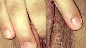 chubby latina's fat hairy pussy up close in amateur pov closeup