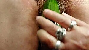 hey oma, ever wonder how that hairy granny beaver gets fucked by a cucumber?