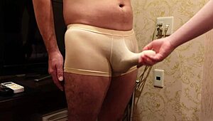 Weak Cock Rubbed Roughly on Glans Until Explosive Cumshot