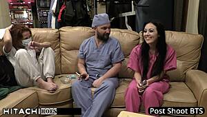 Blaire Celeste Tanned Patient Hitachi Vibrator Orgasm From Doctor Closeup