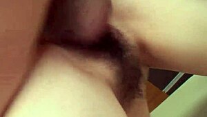 japanese milf hitomi kanou grabs hairy pussy cock to suck and creampie