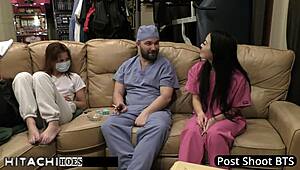 Blaire Celeste Tanned Patient Hitachi Vibrator Orgasm From Doctor Closeup