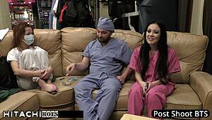 Blaire Celeste Tanned Patient Hitachi Vibrator Orgasm From Doctor Closeup