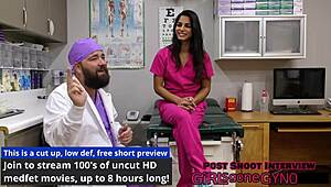 misty addams spreads ass for anal fingering in latex gloves feet up close backstage