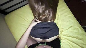 stepsis skips panties for bed and ends up bent over in amateur doggystyle pounding