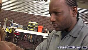 European Babe Guzzles Big Black Cocks in Blowbang Frenzy