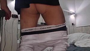 adora rubs cock on bed solo fingering ass hard cumshot closeup