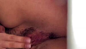 gorgeous hairy babe spreads wet pussy wishing for monster cock to fill her