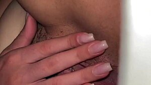 gorgeous hairy babe spreads wet pussy wishing for monster cock to fill her