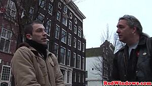 dutch hooker takes it doggystyle from tourist till he blasts cum all over her